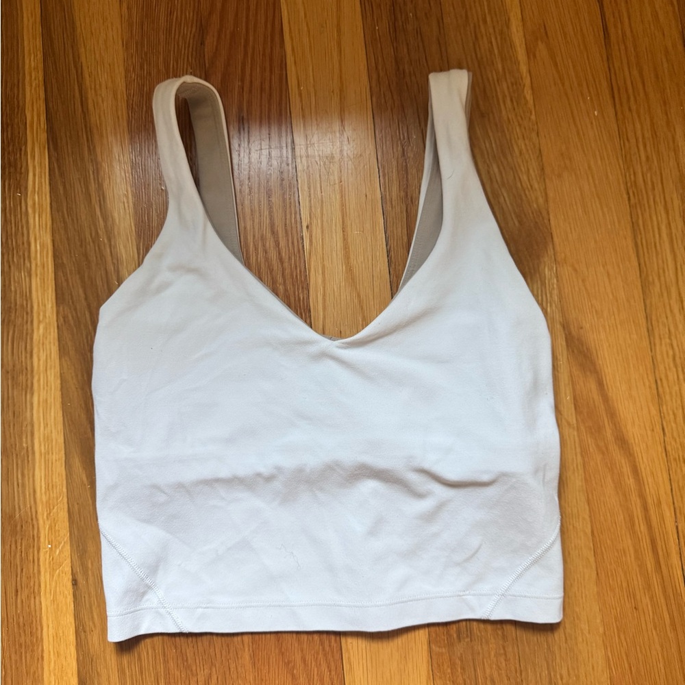 White Cropped Lululemon Align Tank